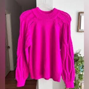 Who what wear fuchsia banded sweater size small